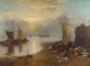 Joseph Mallord William Turner Sun rising tyhrough vapour:Fishermen cleaning and selling  fish  (mk31) Sweden oil painting artist